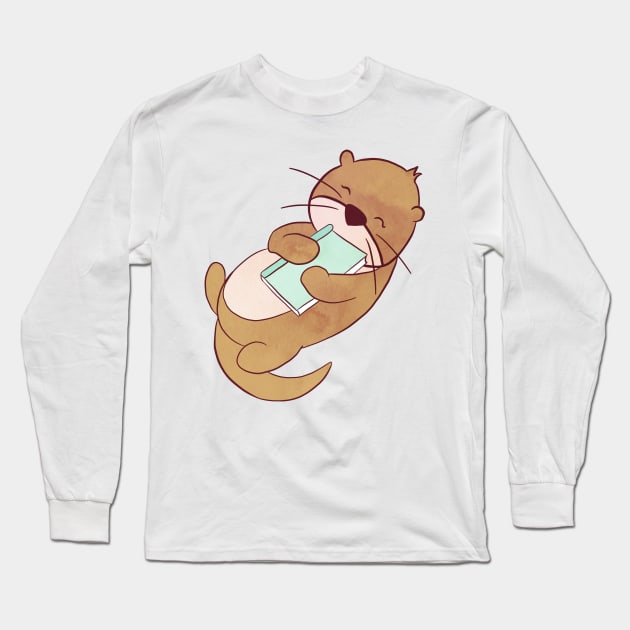 OTTER READS Long Sleeve T-Shirt by Catarinabookdesigns